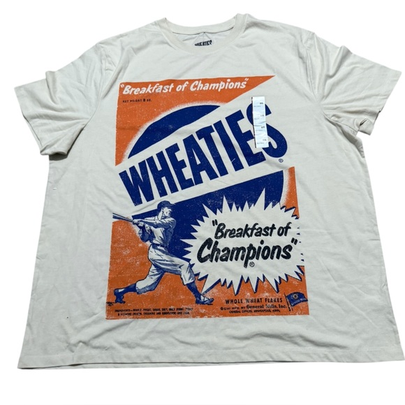 wheaties Other - Wheaties Men’s Breakfast of Champions cereal Baseball Graphic shirt cream XXL